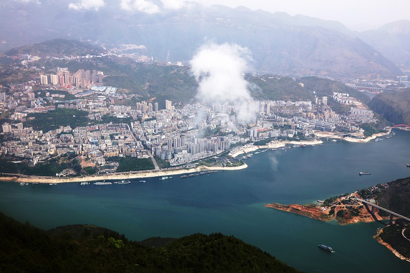 图9：重庆巫山高峡平湖港区码头一隅。2021年5月4日，摄于重庆市巫山县高峡平湖——大宁湖。唐探峰